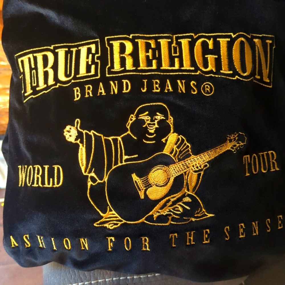 True religion jet black velor suit